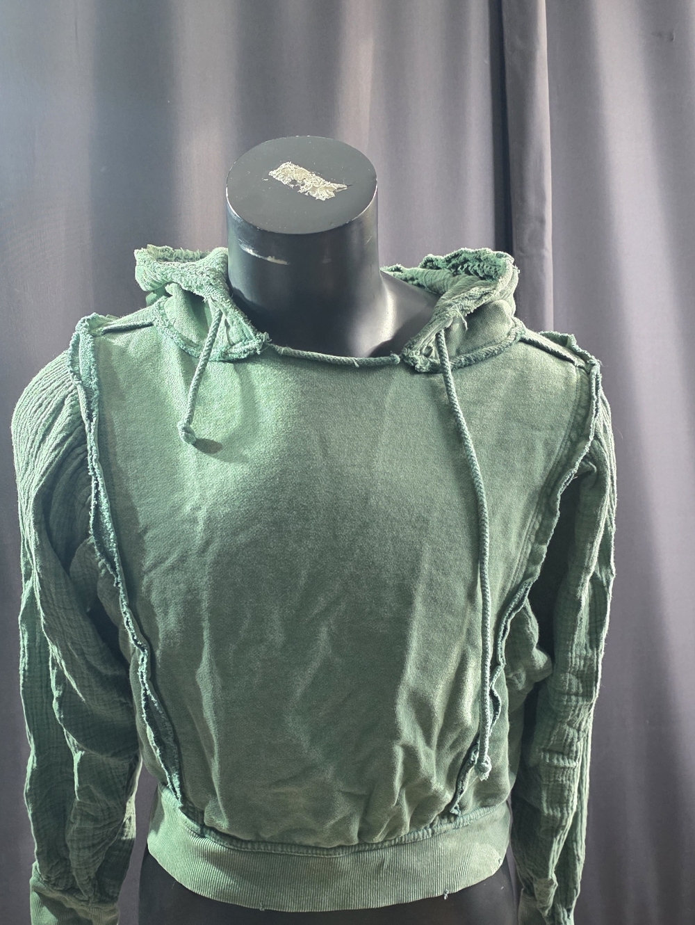 Frer People Cropped Ruffle Hoodie M